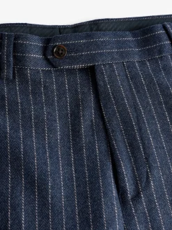 Navy Slim Fit Pinstripe Suit Trousers