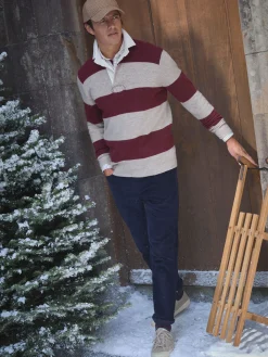 Navy Straight Leg Corduroy Trousers