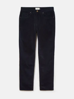 Navy Straight Leg Corduroy Trousers