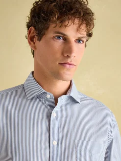 Navy Stripe Cotton Shirt