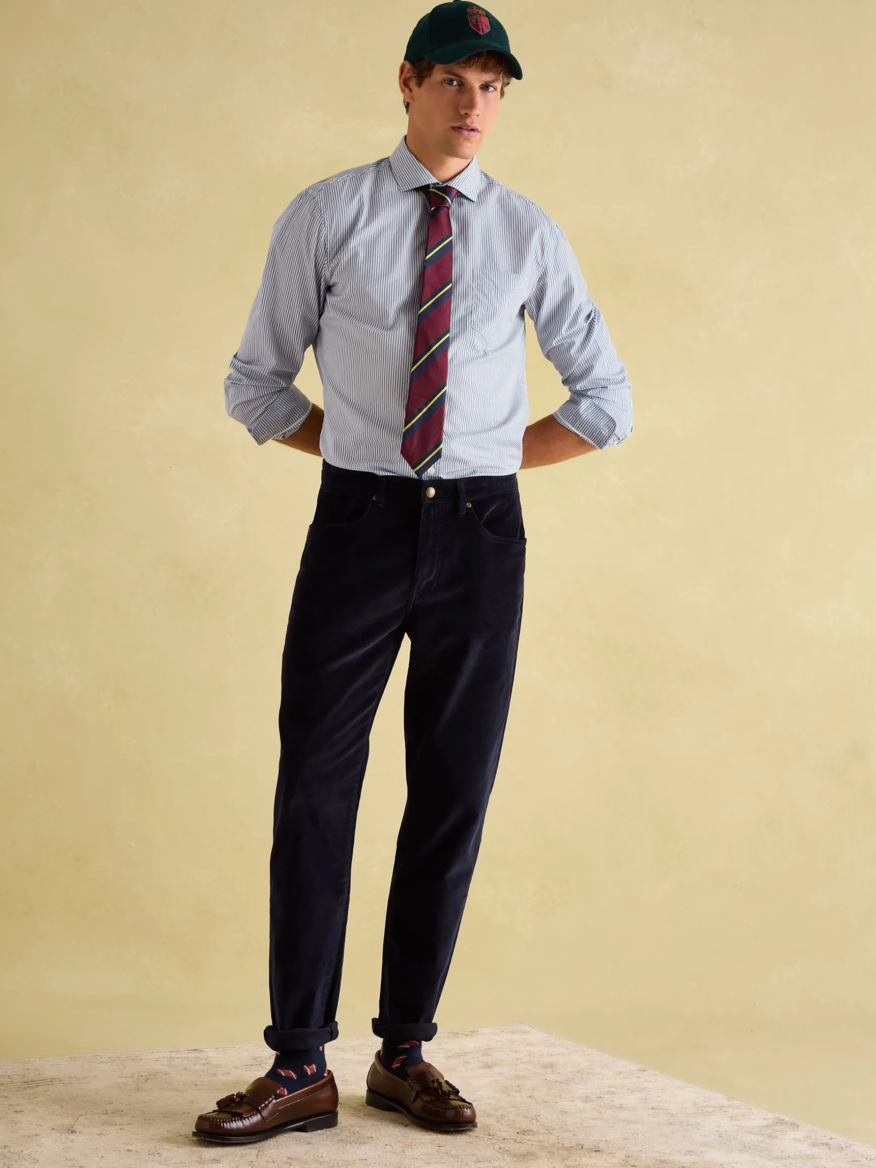 Navy Stripe Cotton Shirt