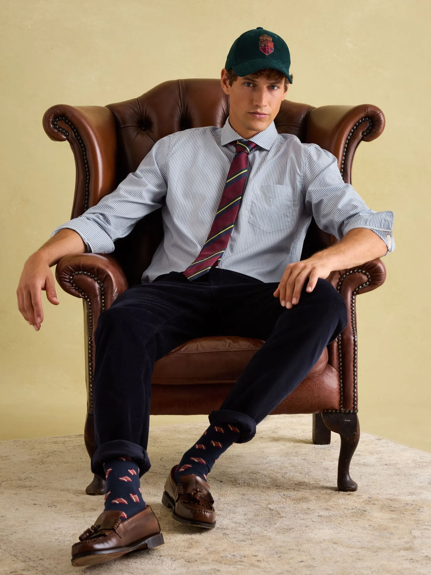 Navy Stripe Cotton Shirt