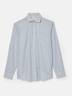 Navy Stripe Cotton Shirt
