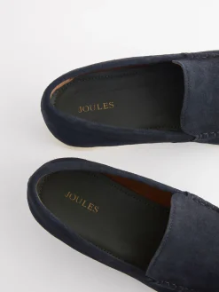 Navy Suede Apron Loafers