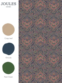 Navy/Multi Opulent Paisley Print 10M Wallpaper