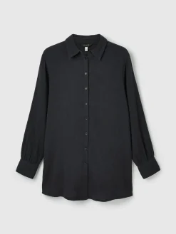 Nell Navy Button Through Cotton Shirt