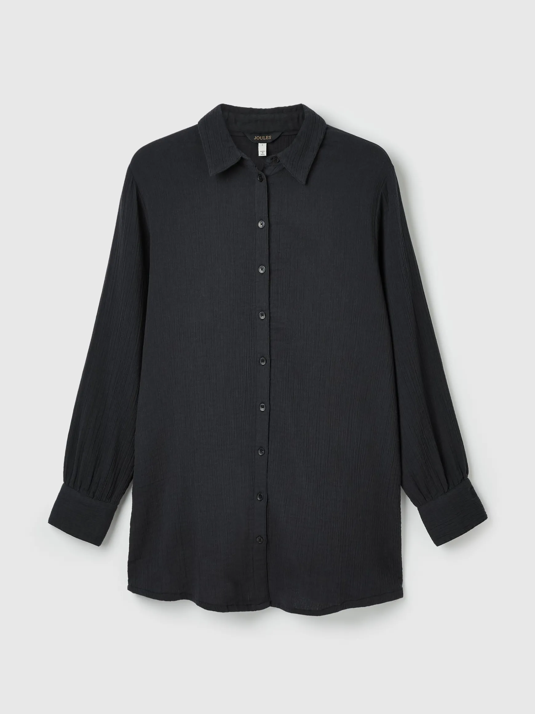 Nell Navy Button Through Cotton Shirt