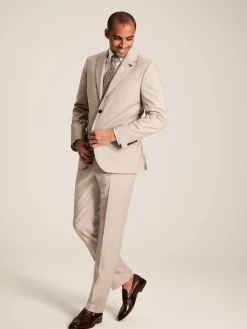 Neutral Slim Textured Suit Trousers