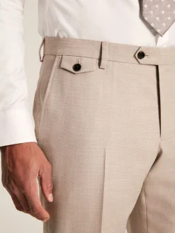 Neutral Slim Textured Suit Trousers