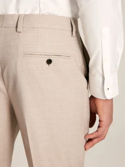Neutral Slim Textured Suit Trousers