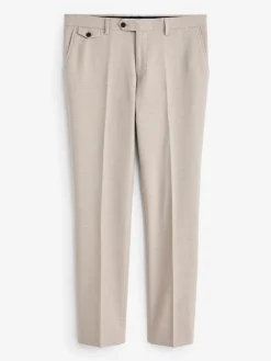 Neutral Slim Textured Suit Trousers