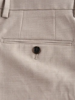 Neutral Slim Textured Suit Trousers