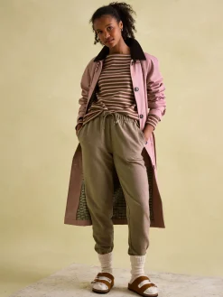 New Harbour Chocolate Brown pink Boat Neck Breton Top