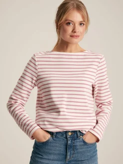 New Harbour Cream & Pink Striped Boat Neck Breton Top
