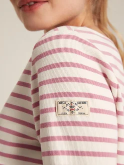 New Harbour Cream & Pink Striped Boat Neck Breton Top