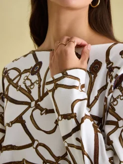 New Harbour Cream Bridle Boat Neck Breton Top