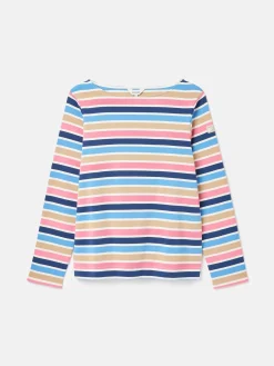 New Harbour Multi Striped Boat Neck Breton Top