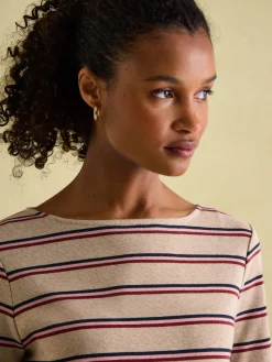 New Harbour Oat multi Boat Neck Breton Top
