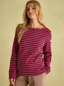 New Harbour Pink/Plum Boat Neck Breton Top