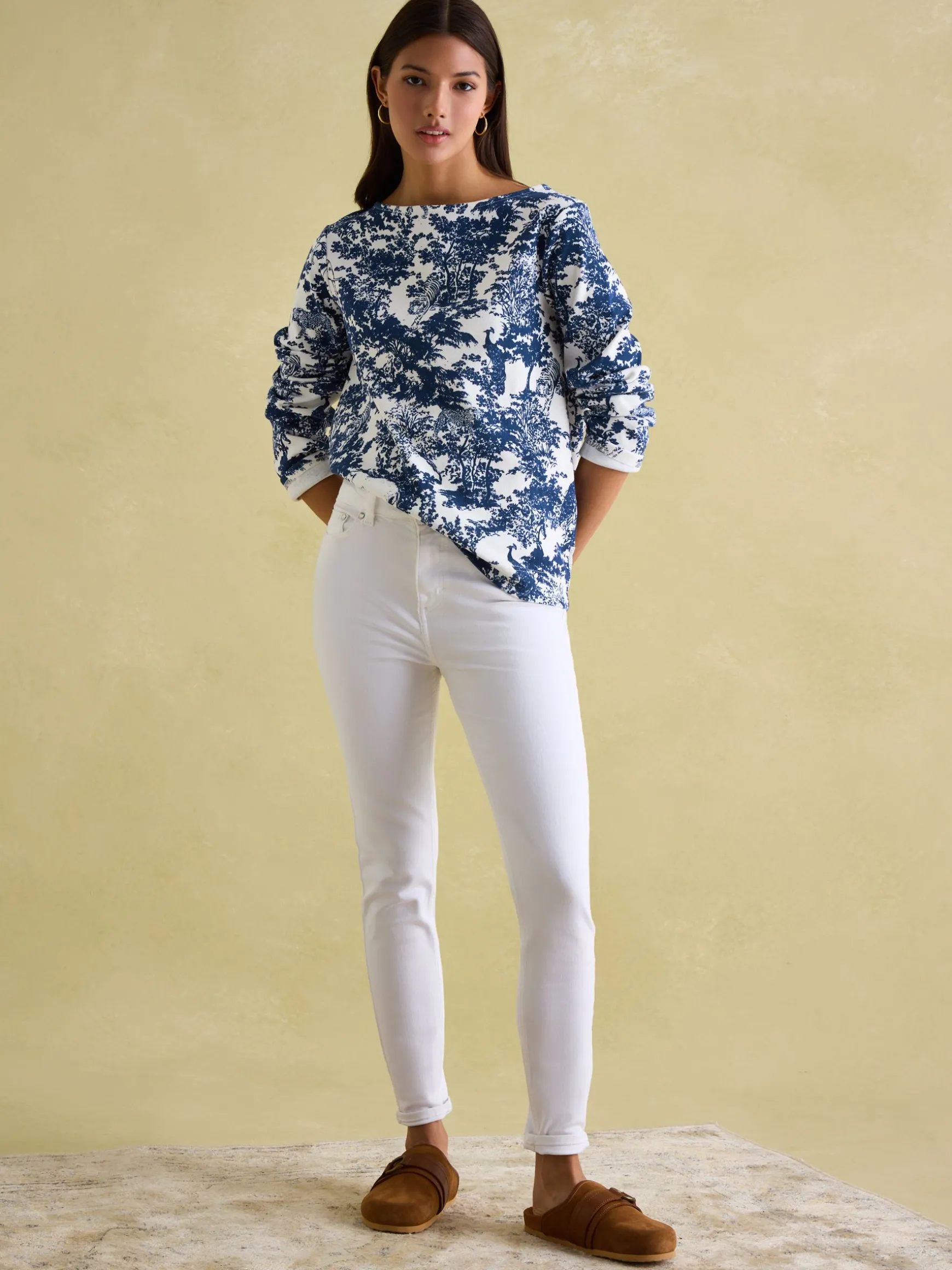 New Harbour Safari Blue Boat Neck Breton Top