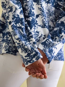 New Harbour Safari Blue Boat Neck Breton Top