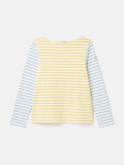 New Harbour Yellow & Blue Striped Boat Neck Breton Top