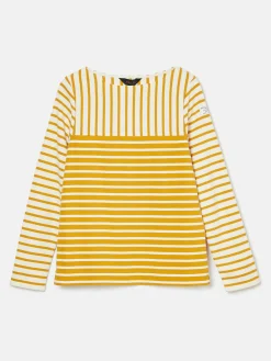 New Harbour Yellow/ Cream Boat Neck Breton Top