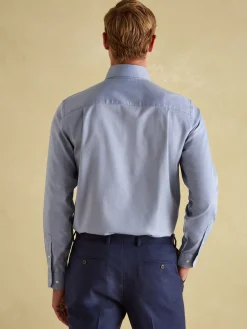 Next Blue Regular Fit Twill Single Cuff Shirt
