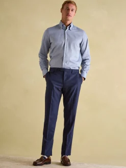 Next Blue Regular Fit Twill Single Cuff Shirt