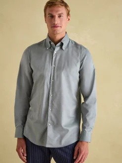 Next Green Regular Fit Twill Single Cuff Shirt