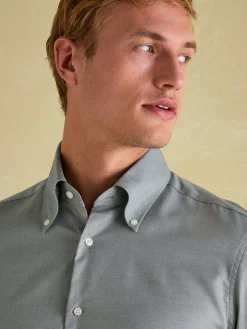 Next Green Regular Fit Twill Single Cuff Shirt