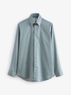 Next Green Regular Fit Twill Single Cuff Shirt