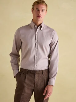 Next Neutral Regular Fit Twill Single Cuff Shirt
