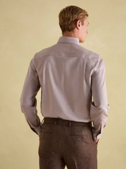 Next Neutral Regular Fit Twill Single Cuff Shirt