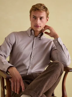 Next Neutral Regular Fit Twill Single Cuff Shirt