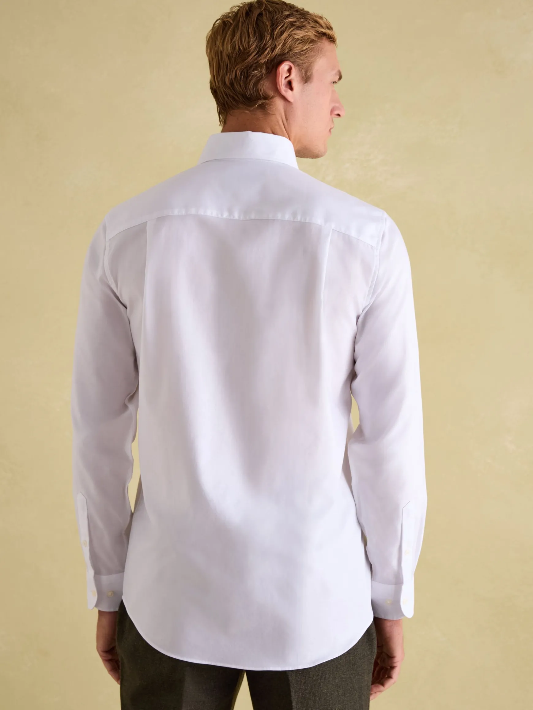 Next White Regular Fit Twill Single Cuff Shirt