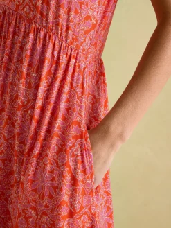 Nia Pink Jersey V-Neck Beach Dress