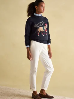 Noelle Navy Intarsia Christmas Jumper