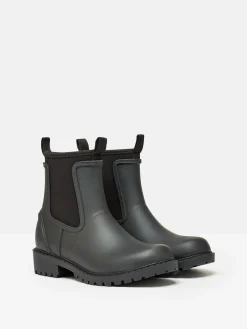 Oakfield Black Short Neoprene-Lined Wellies