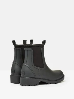 Oakfield Black Short Neoprene-Lined Wellies