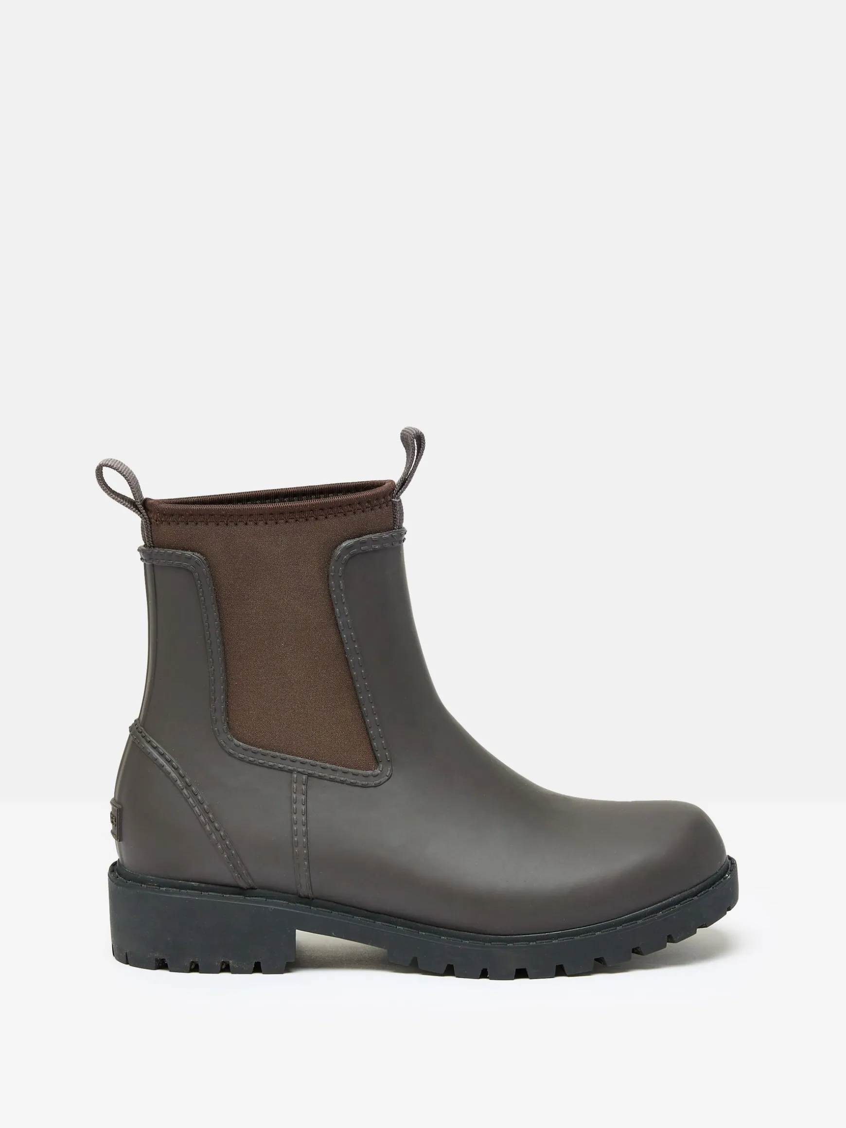 Oakfield Chocolate Brown Short Neoprene-Lined Wellies