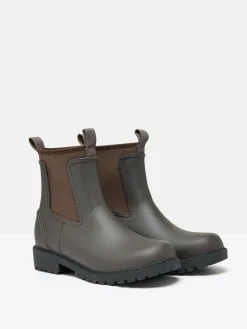 Oakfield Chocolate Brown Short Neoprene-Lined Wellies