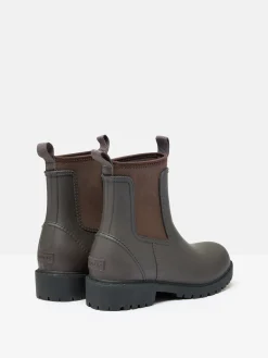 Oakfield Chocolate Brown Short Neoprene-Lined Wellies