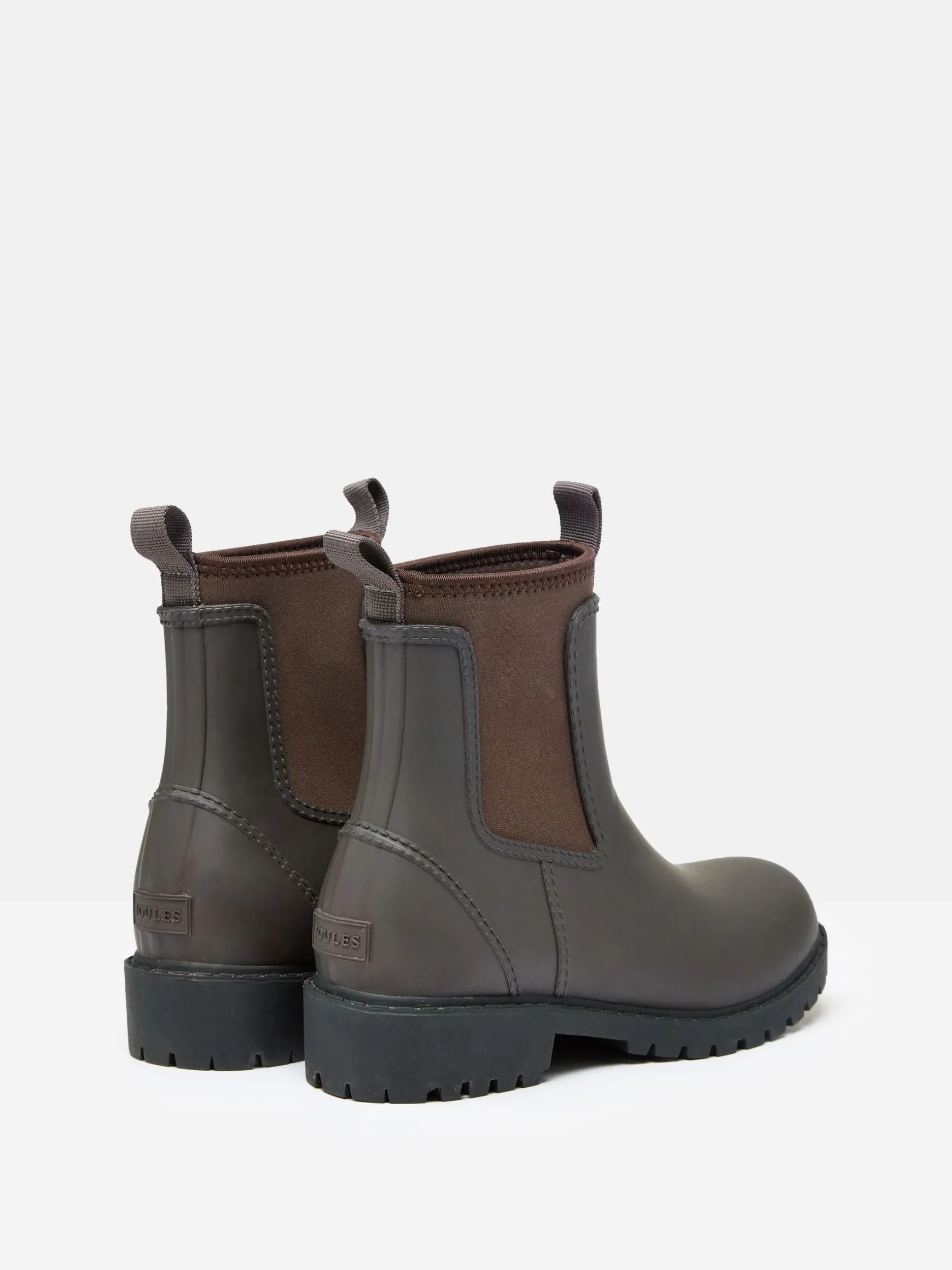 Oakfield Chocolate Brown Short Neoprene-Lined Wellies