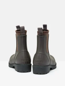Oakfield Chocolate Brown Short Neoprene-Lined Wellies