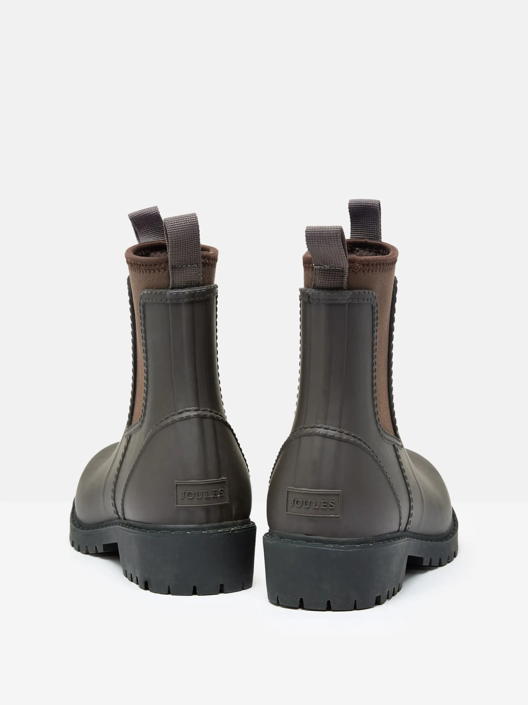 Oakfield Chocolate Brown Short Neoprene-Lined Wellies