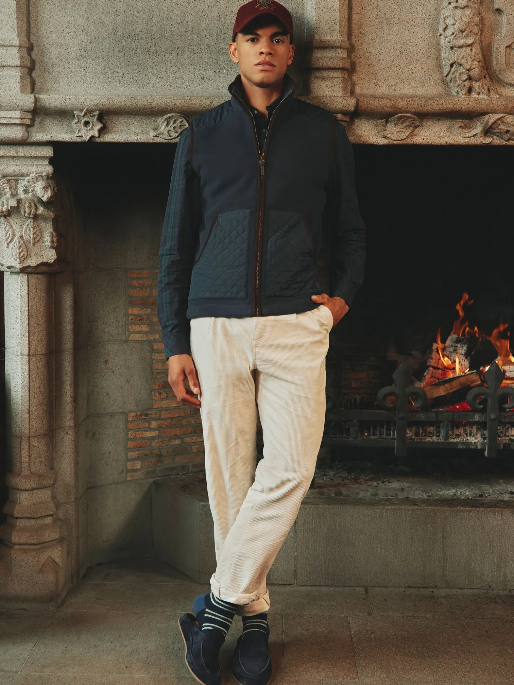 Oaksey Cream Jumbo Cord Trousers