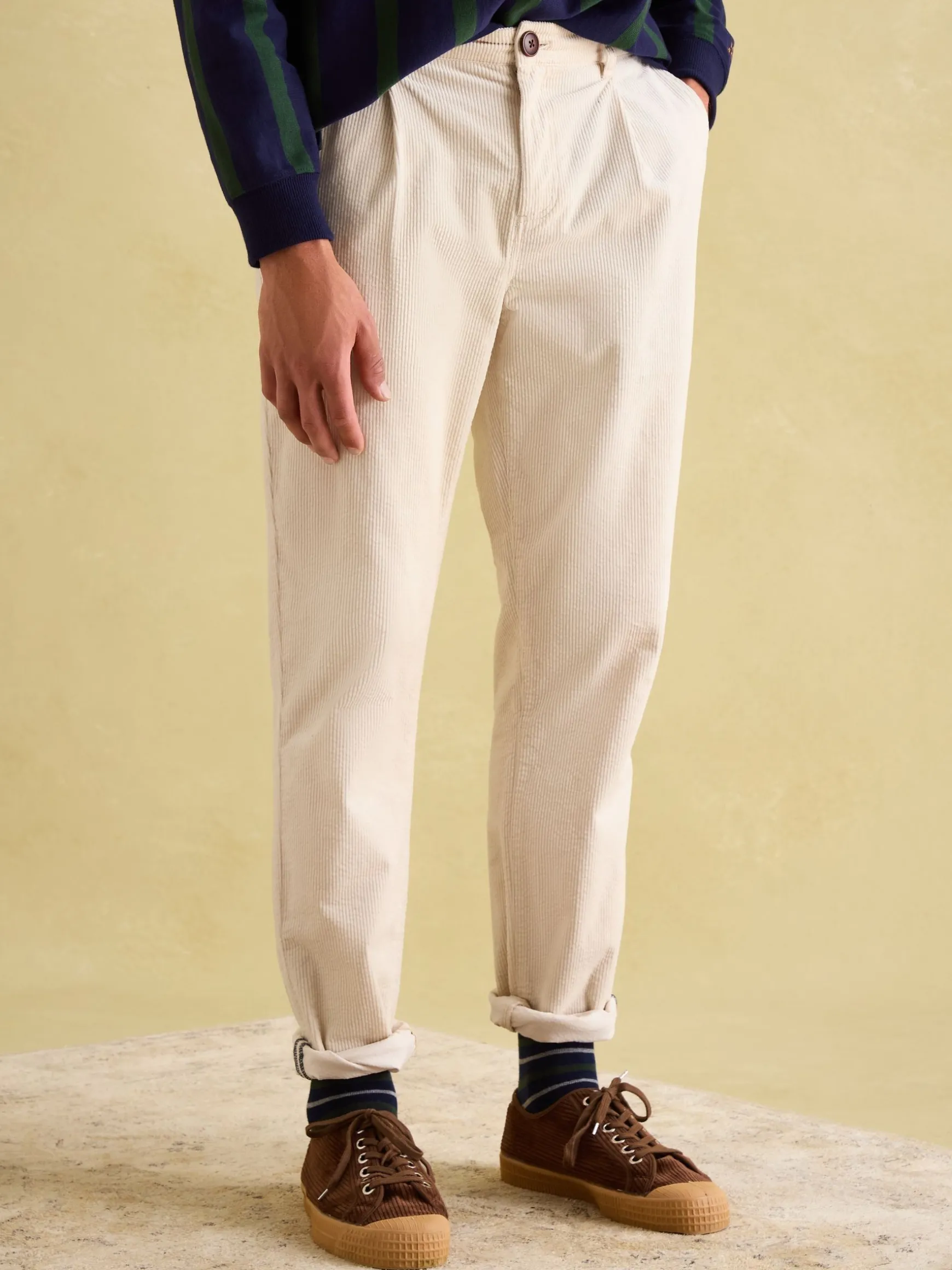 Oaksey Cream Jumbo Cord Trousers