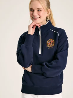 Official Badminton Navy Blue Unisex Quarter Zip Sweatshirt
