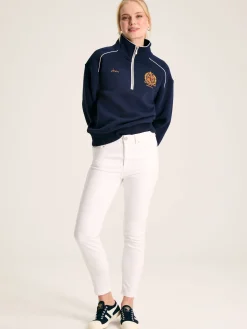 Official Badminton Navy Blue Unisex Quarter Zip Sweatshirt